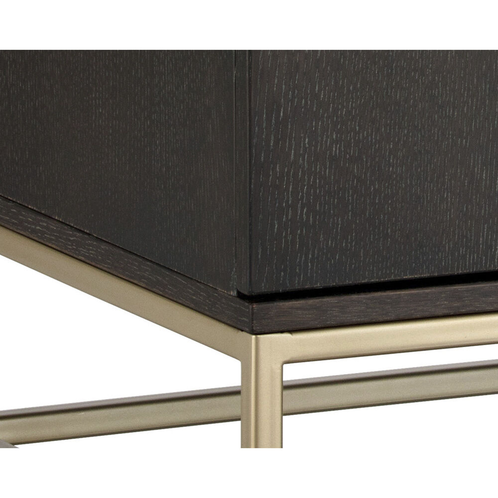 Rebel 35.5 X 19 inch Gold / Grey Marble / Charcoal Grey Sideboard, Small